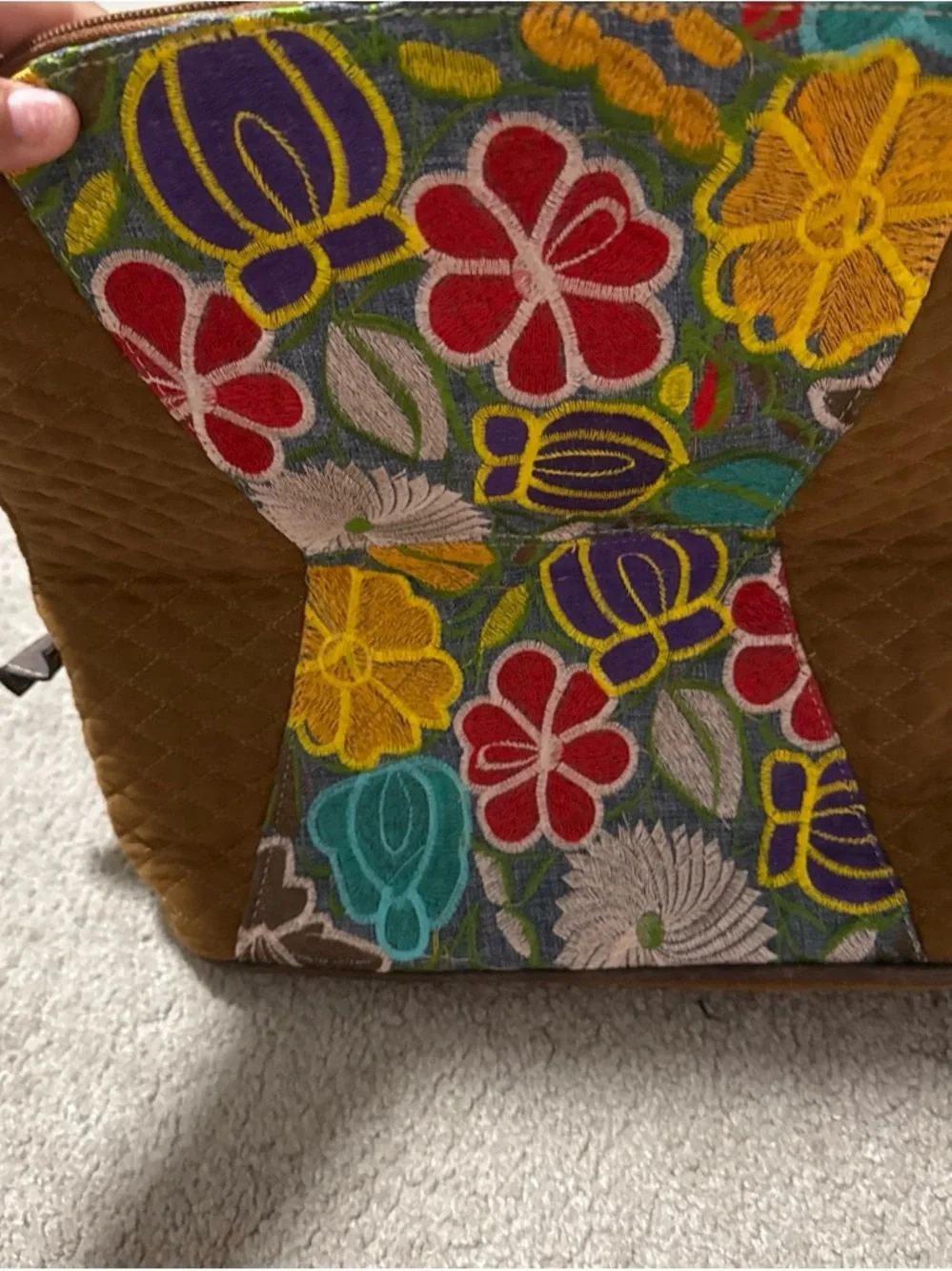 Embroidered Floral Accent Pillow Cover in Multicolor by